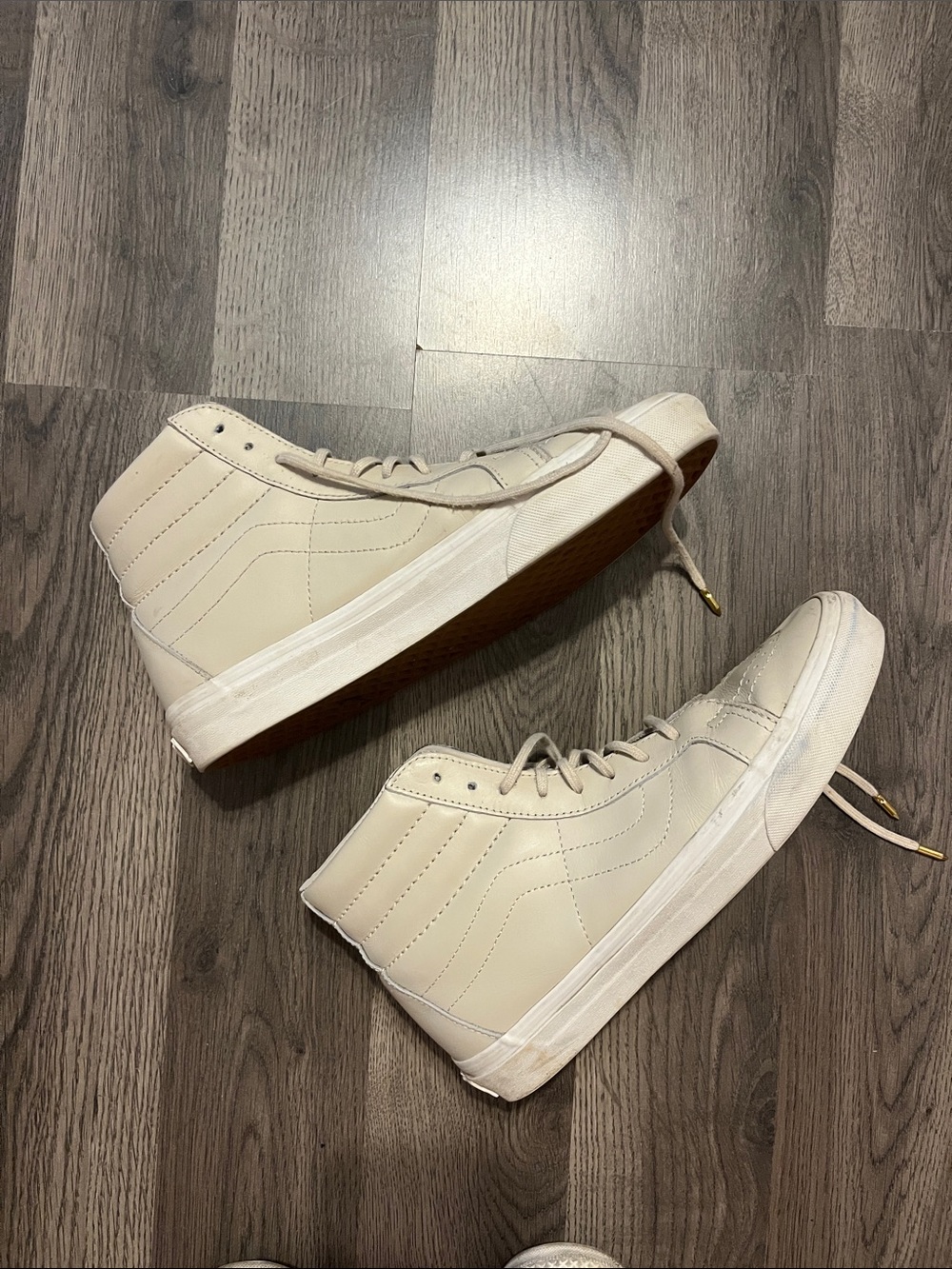 Vans Men’s High-Top Sneakers in Off-White/Cream